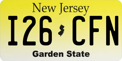 NJ license plate I26CFN