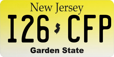 NJ license plate I26CFP