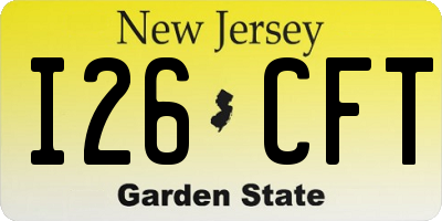 NJ license plate I26CFT