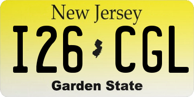 NJ license plate I26CGL