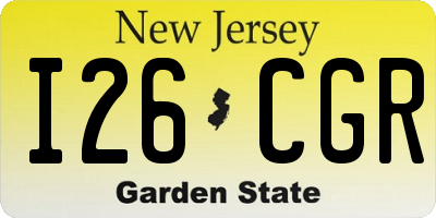 NJ license plate I26CGR