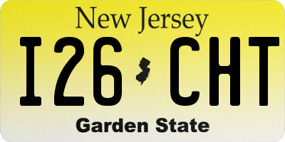 NJ license plate I26CHT
