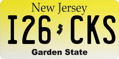 NJ license plate I26CKS