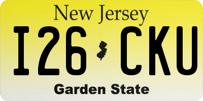 NJ license plate I26CKU