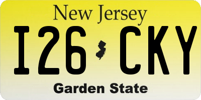 NJ license plate I26CKY