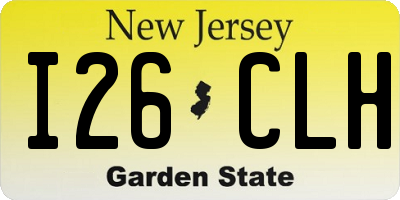 NJ license plate I26CLH