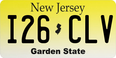 NJ license plate I26CLV