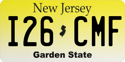 NJ license plate I26CMF