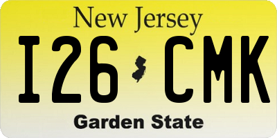 NJ license plate I26CMK