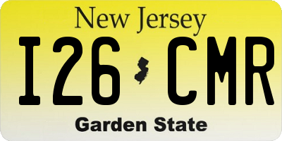 NJ license plate I26CMR