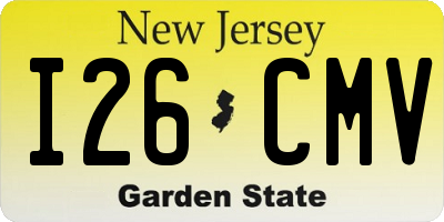 NJ license plate I26CMV
