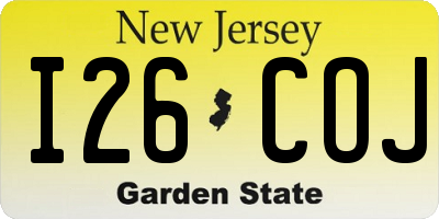 NJ license plate I26COJ