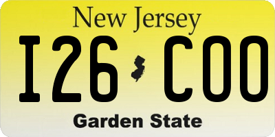 NJ license plate I26COO