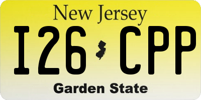 NJ license plate I26CPP