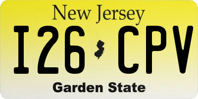 NJ license plate I26CPV