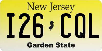 NJ license plate I26CQL