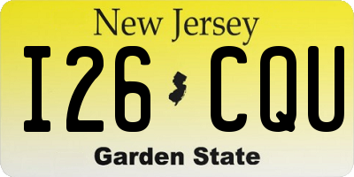 NJ license plate I26CQU