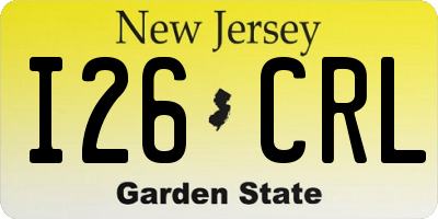 NJ license plate I26CRL