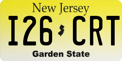NJ license plate I26CRT