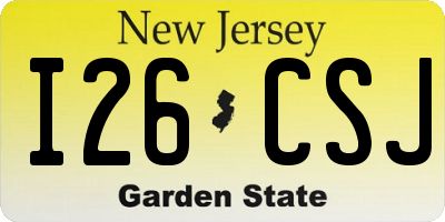 NJ license plate I26CSJ