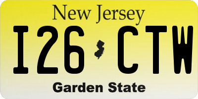 NJ license plate I26CTW