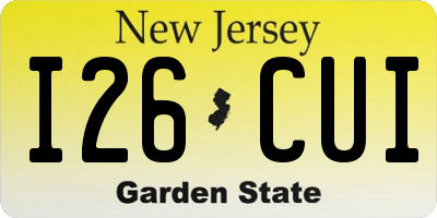 NJ license plate I26CUI