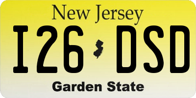 NJ license plate I26DSD