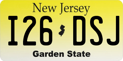 NJ license plate I26DSJ