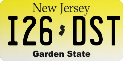 NJ license plate I26DST