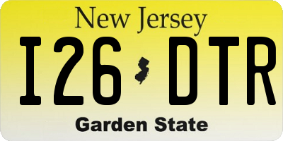 NJ license plate I26DTR