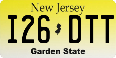 NJ license plate I26DTT