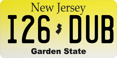 NJ license plate I26DUB
