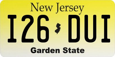 NJ license plate I26DUI