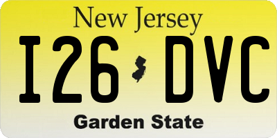 NJ license plate I26DVC