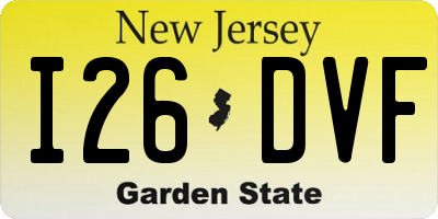 NJ license plate I26DVF