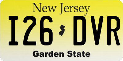 NJ license plate I26DVR