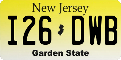 NJ license plate I26DWB