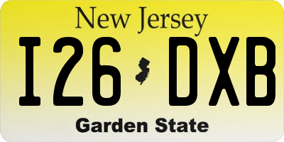 NJ license plate I26DXB