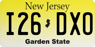 NJ license plate I26DXO