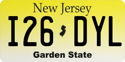 NJ license plate I26DYL