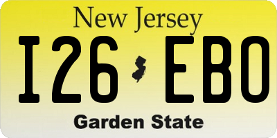 NJ license plate I26EBO
