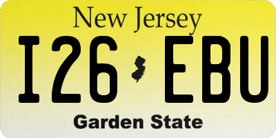 NJ license plate I26EBU