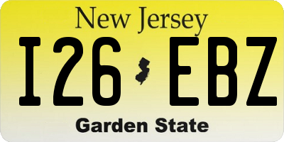 NJ license plate I26EBZ