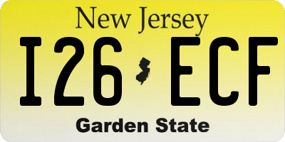 NJ license plate I26ECF