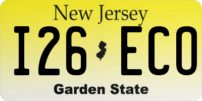 NJ license plate I26ECO