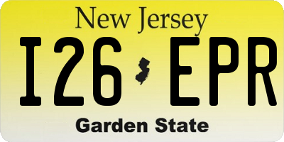 NJ license plate I26EPR