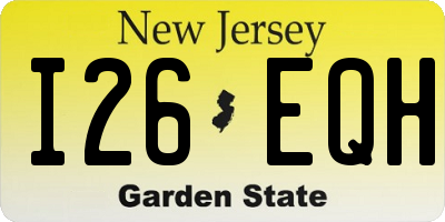 NJ license plate I26EQH