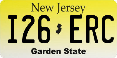 NJ license plate I26ERC