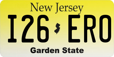 NJ license plate I26ERO