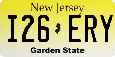 NJ license plate I26ERY